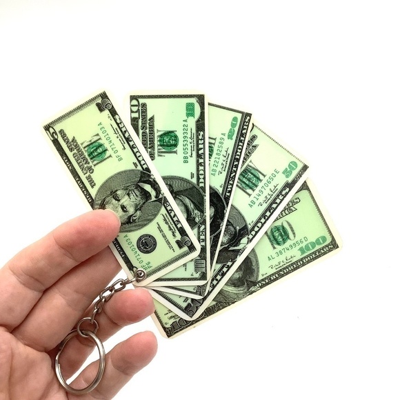 Vintage United States Dollars Currency Bill Plastic US Money Keychain NEW - Picture 3 of 5